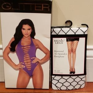 GLitter one piece and pantyhose